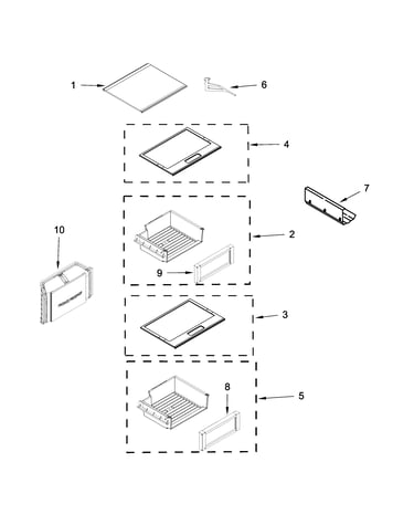 Refrigerator shelf parts