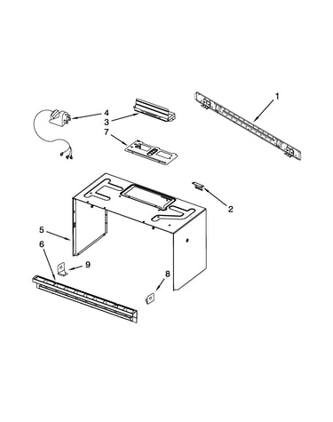 Cabinet and installation parts