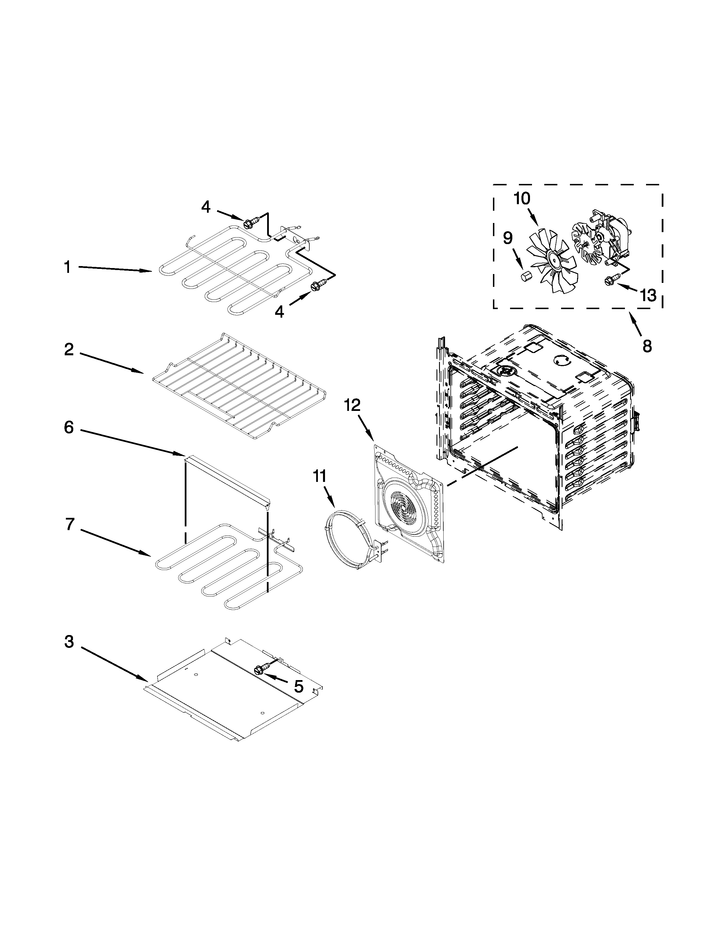 Internal oven parts