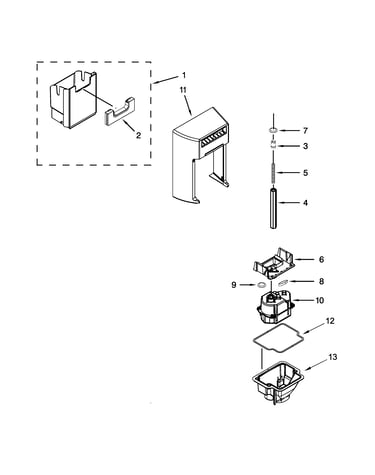 Motor and ice container parts