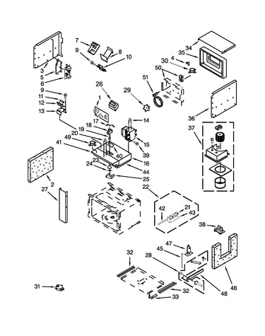 Cabinet and stirrer parts