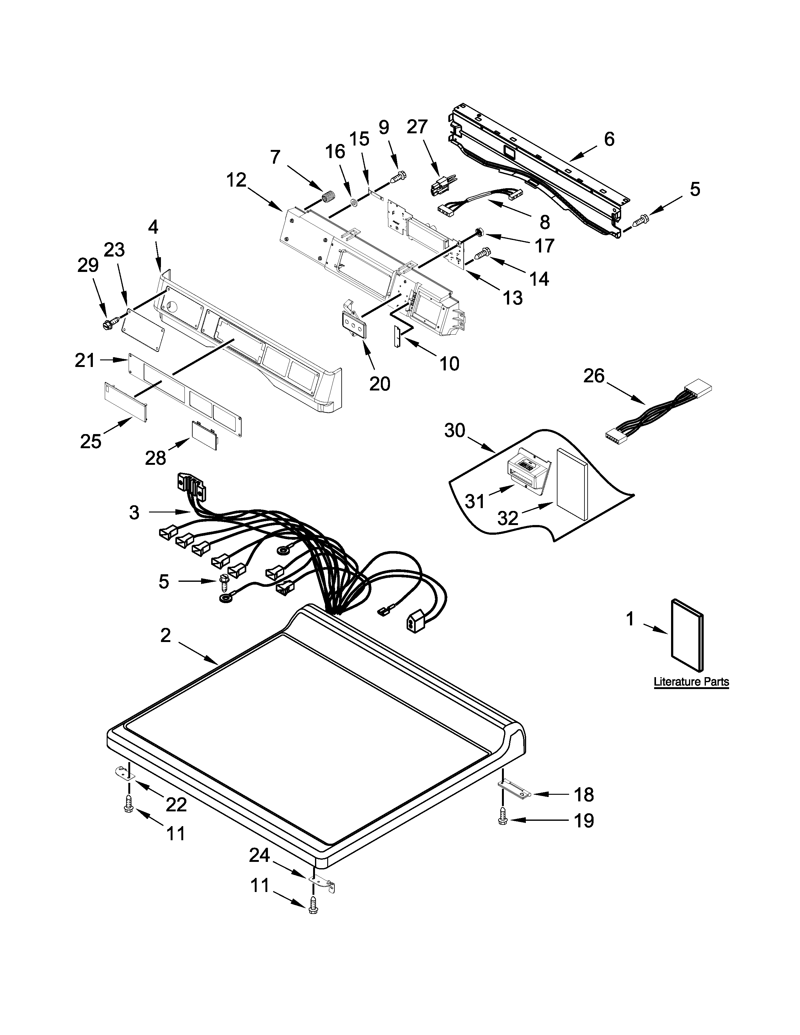 Top and console parts