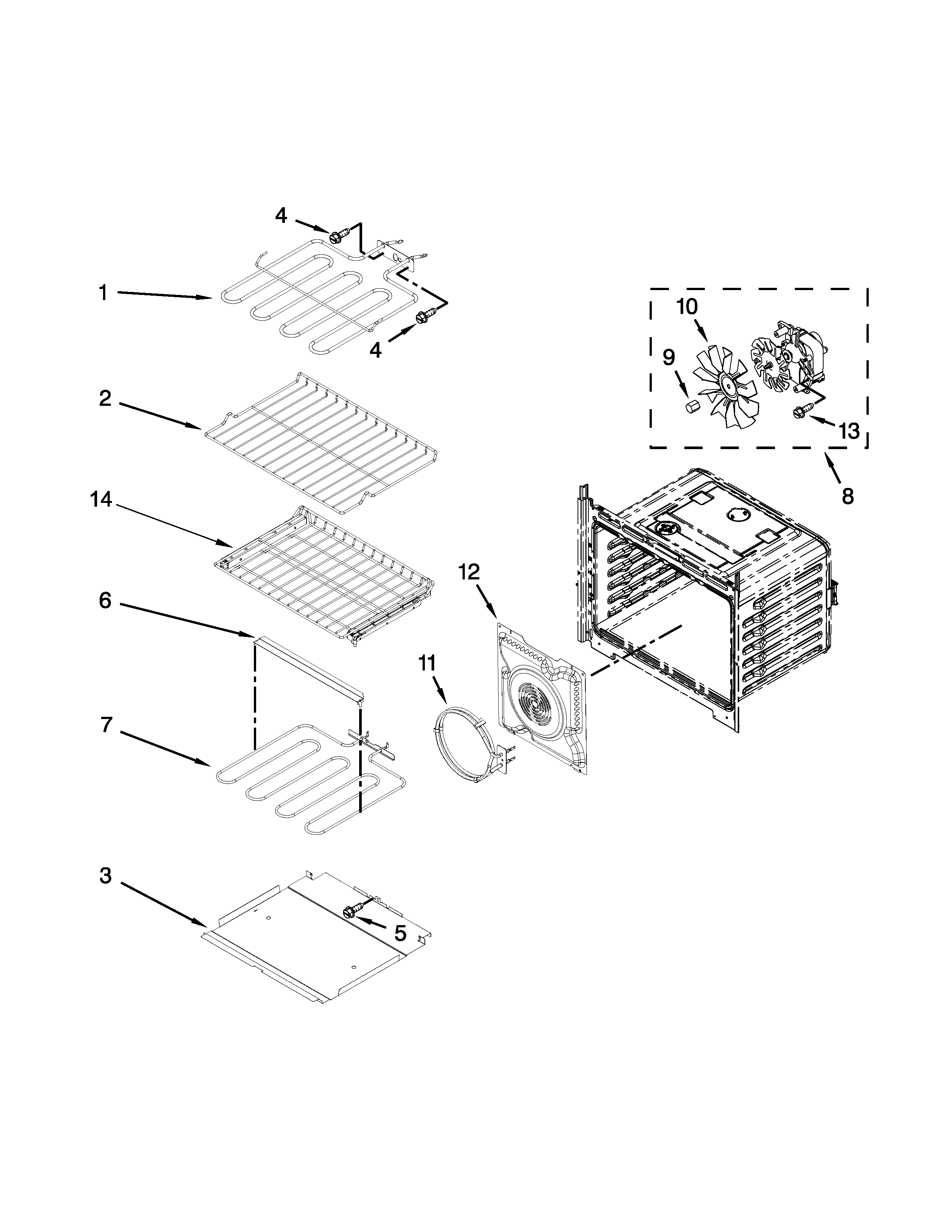 Internal oven parts