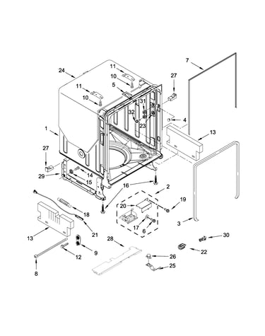 Tub and frame parts
