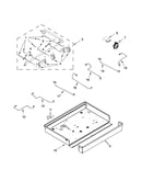 Burner box, gas valves and switch parts