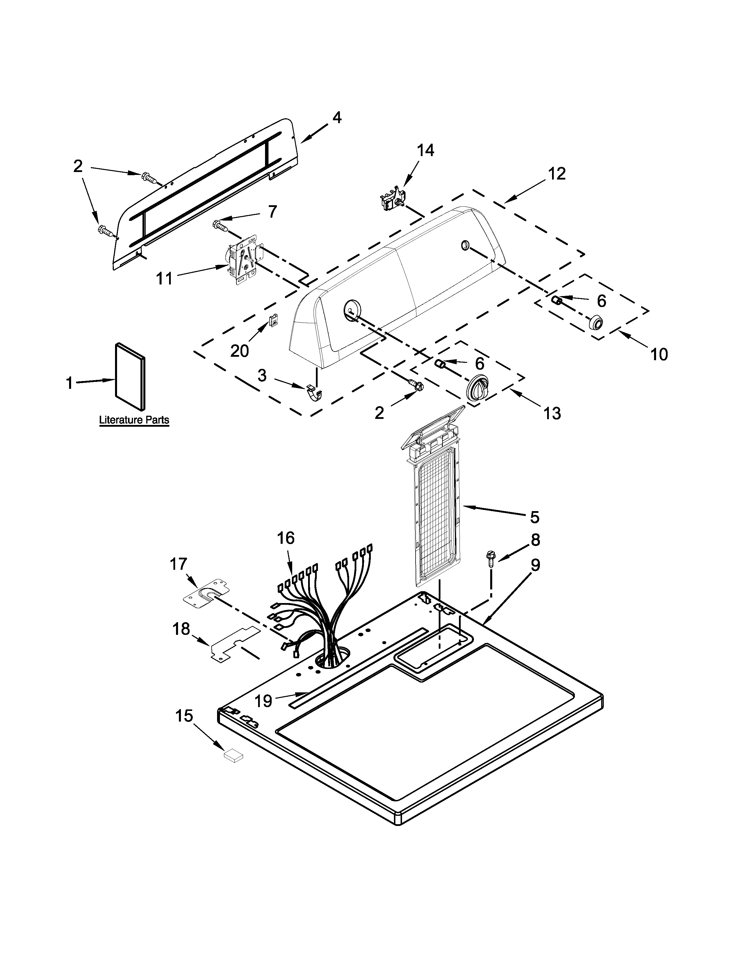 Top and console parts