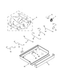 Burner box, gas valves and switch parts