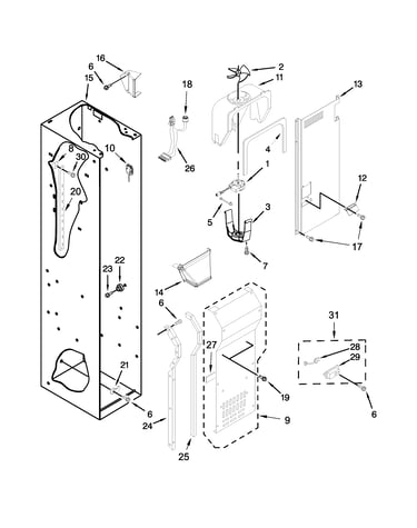 Freezer liner and air flow parts