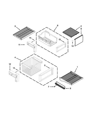 Freezer shelf parts