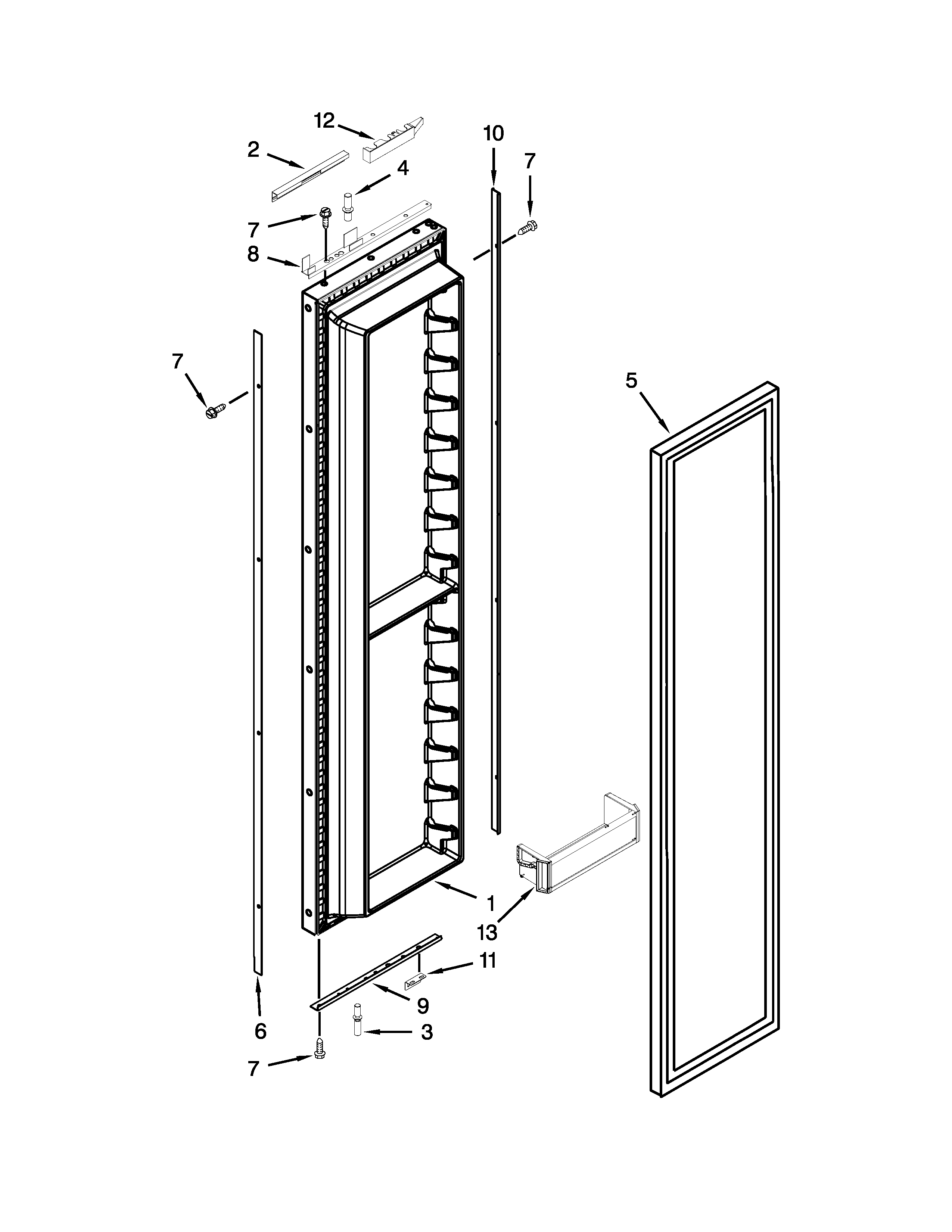 Freezer door parts