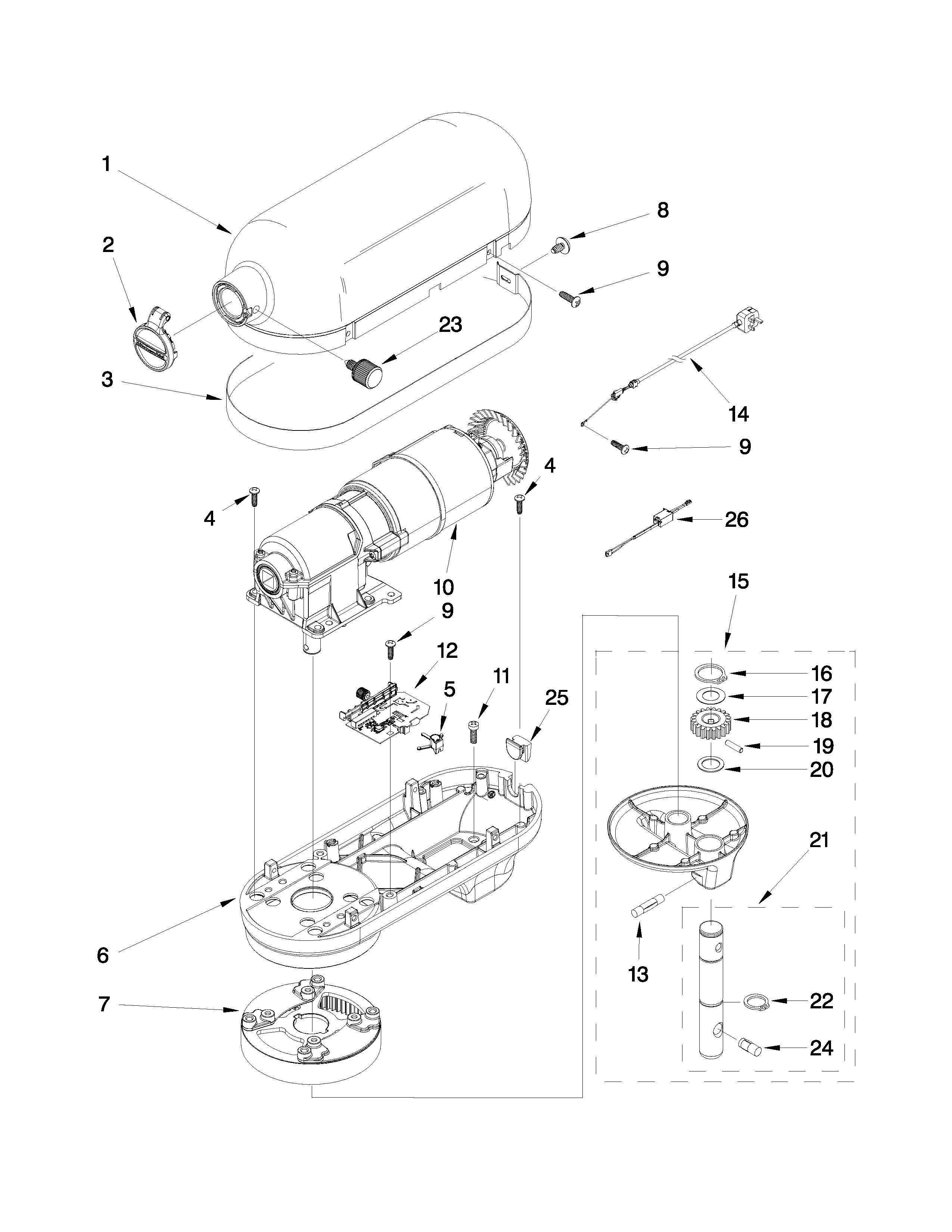 Case, gearing and planetary unit parts