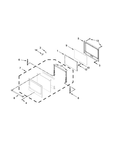 Lower oven door parts