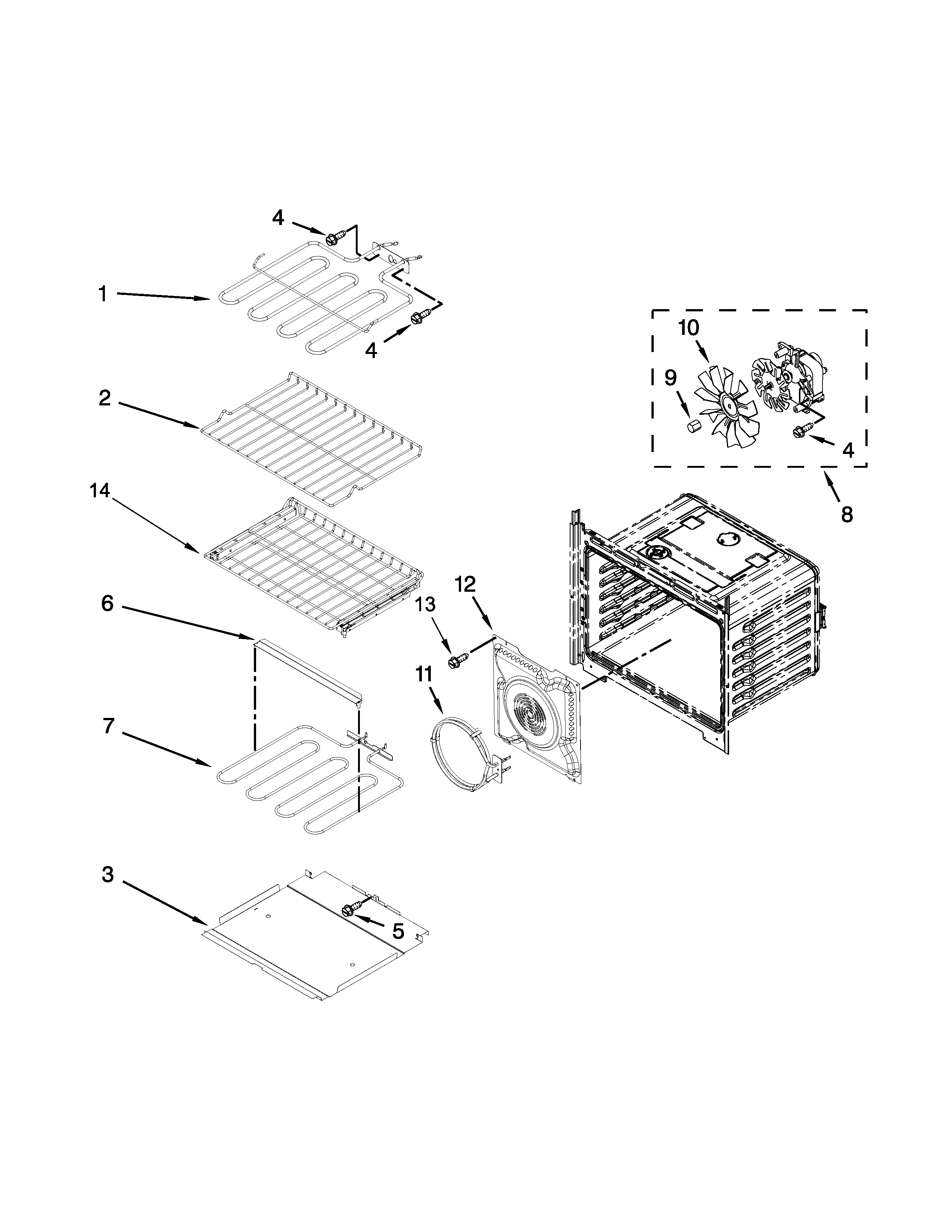 Internal oven parts