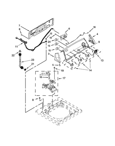 Controls and water inlet parts
