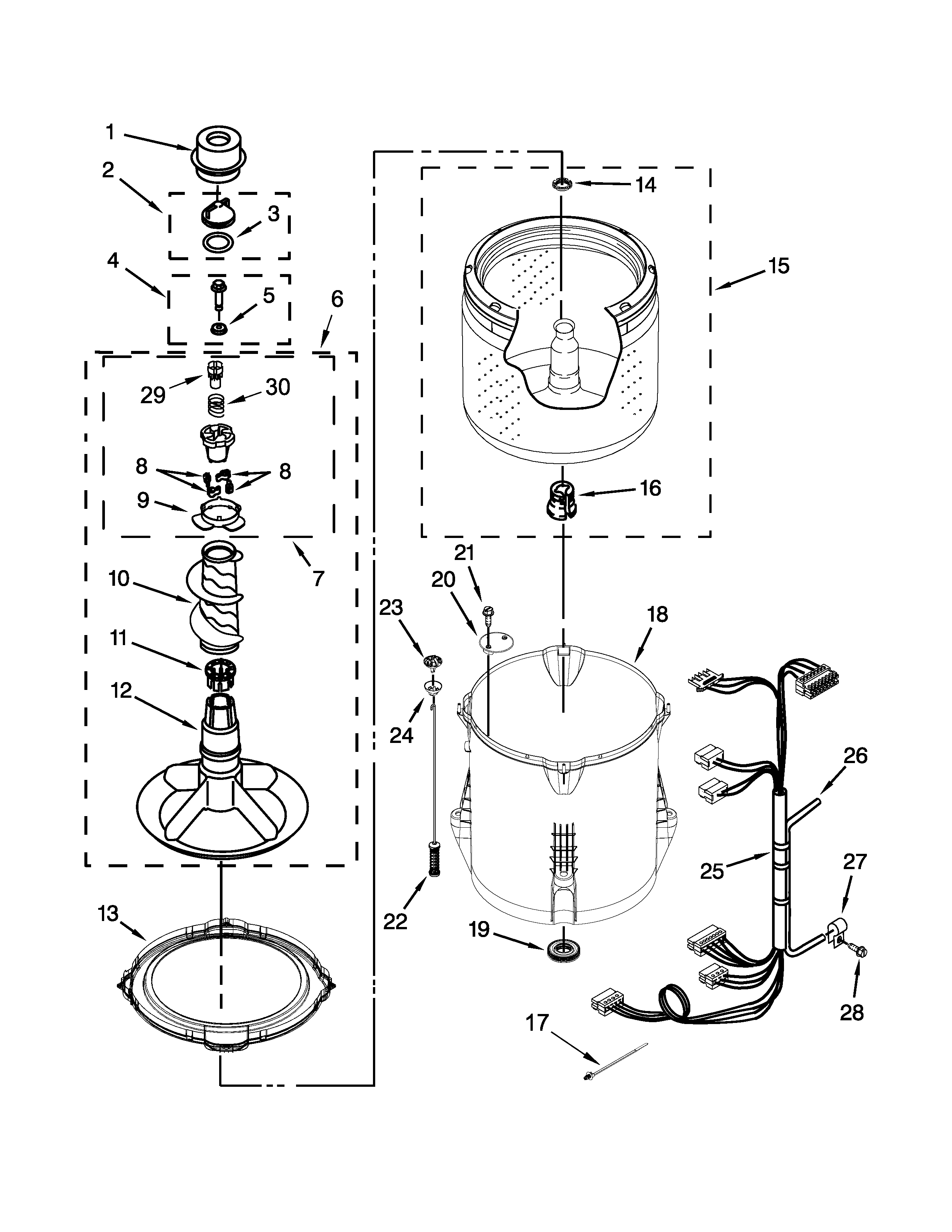 Basket and tub parts