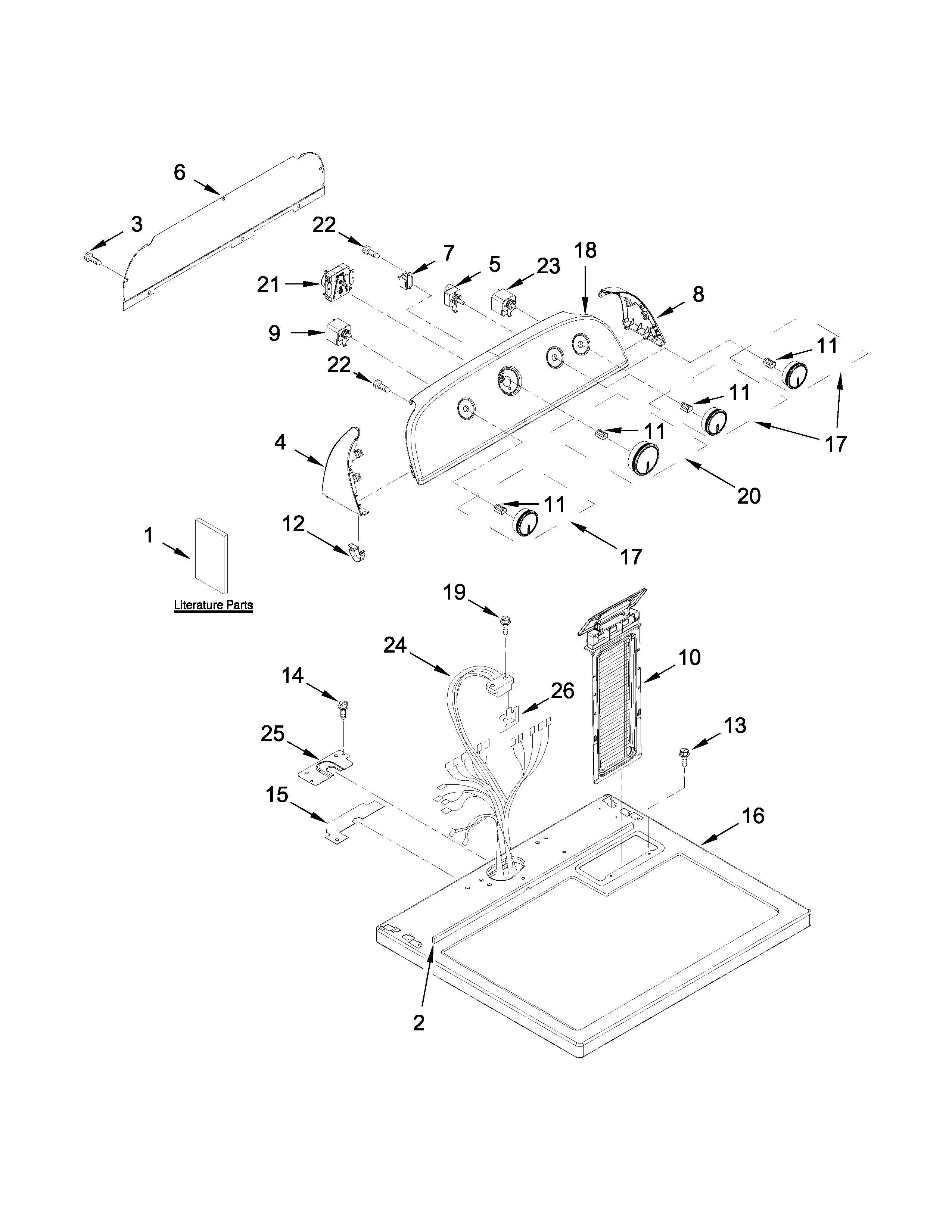 Top and console parts