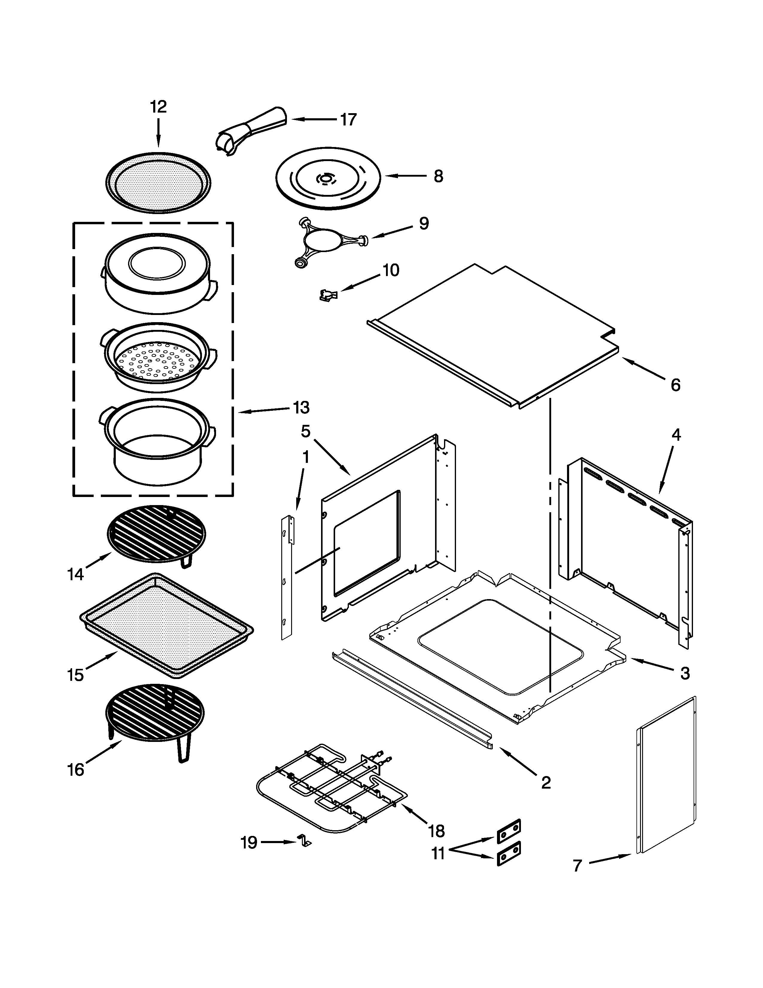 Top support and turntable parts