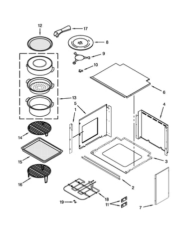 Top support and turntable parts