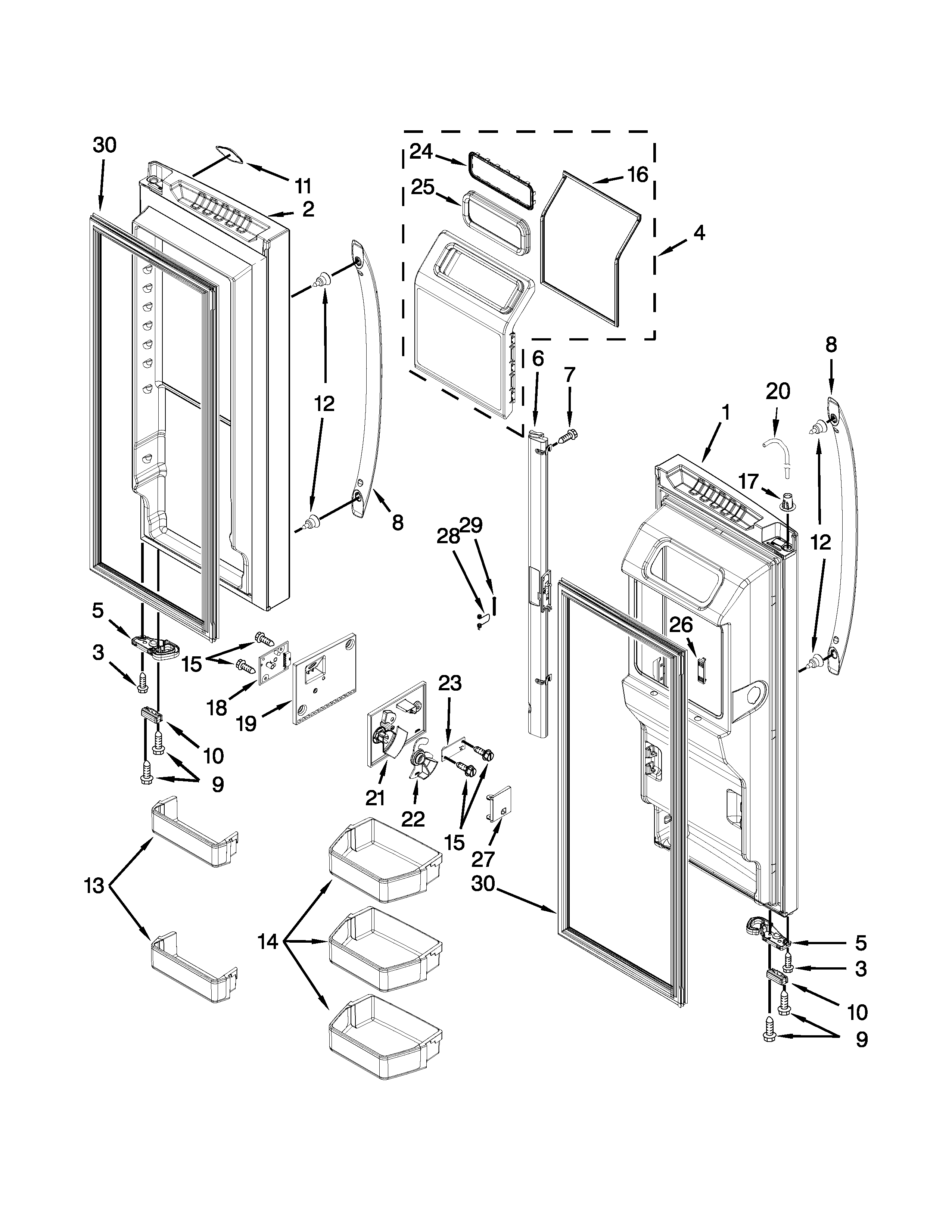 Refrigerator door parts
