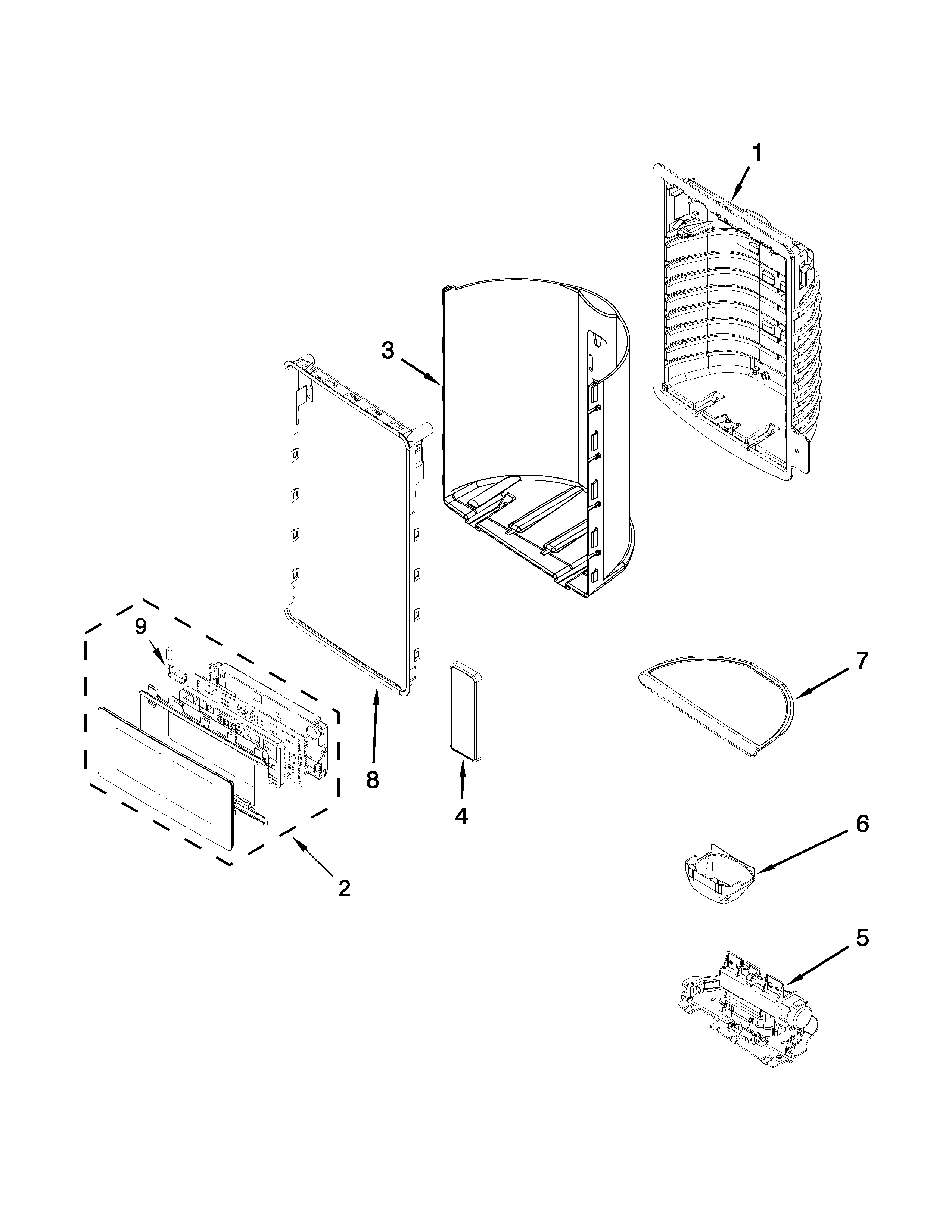 Dispenser front parts