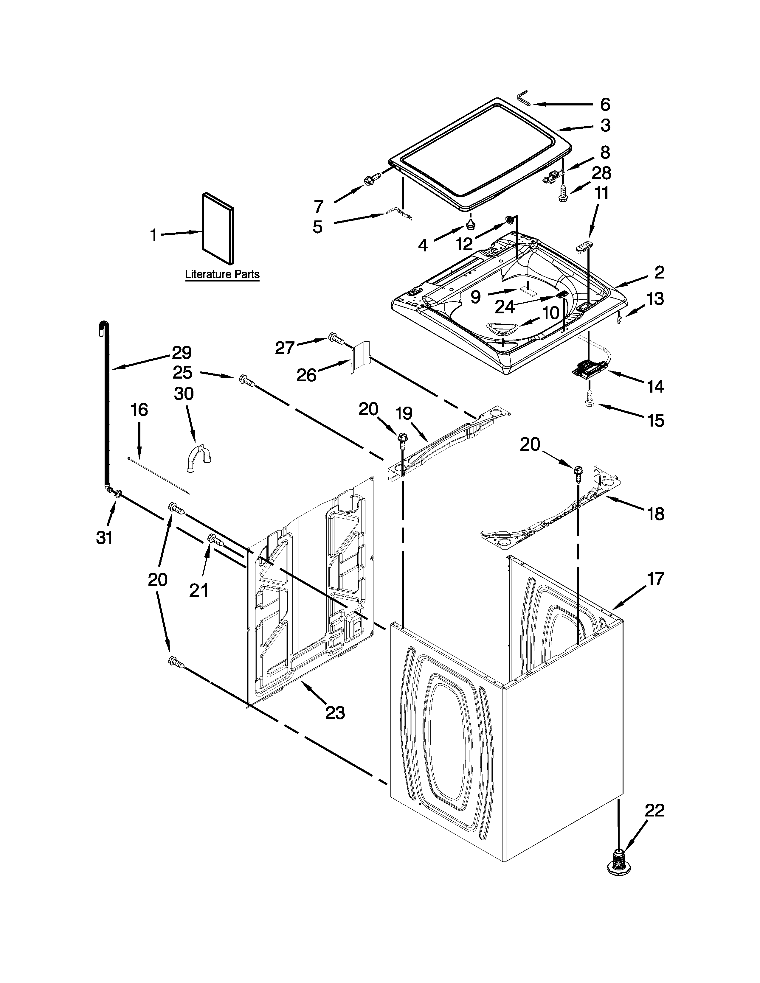 Top and cabinet parts