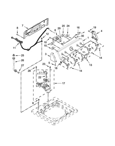 Controls and water inlet parts