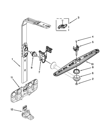 Upper wash and rinse parts