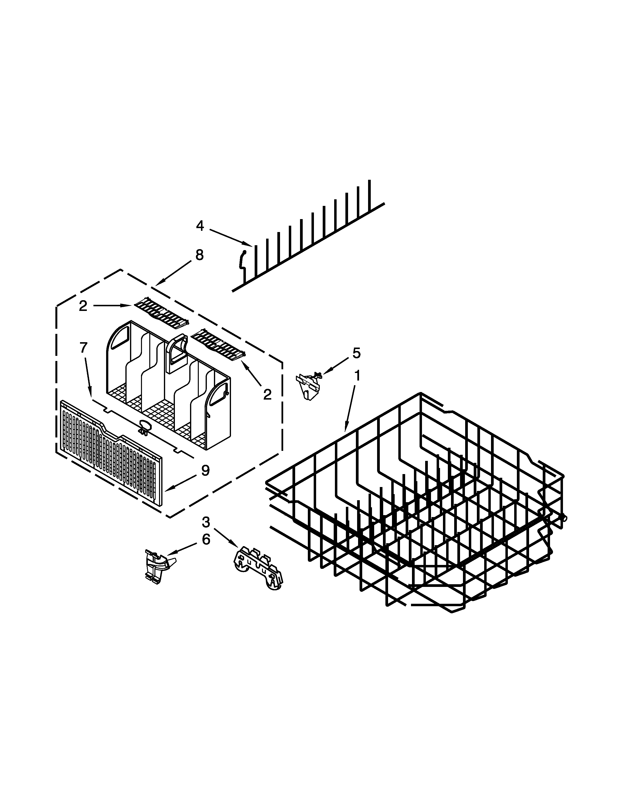 Lower rack parts