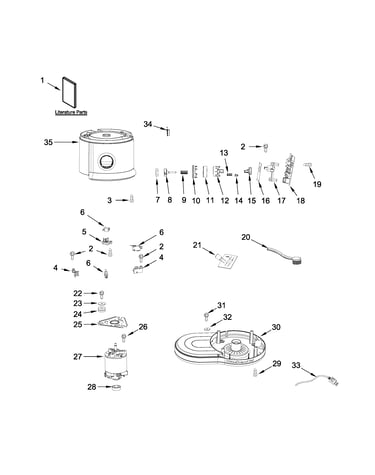 Motor and main assembly parts