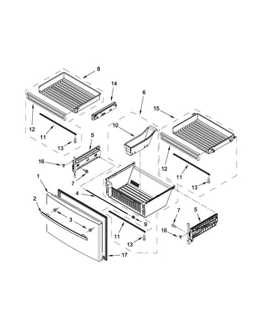 Freezer door parts