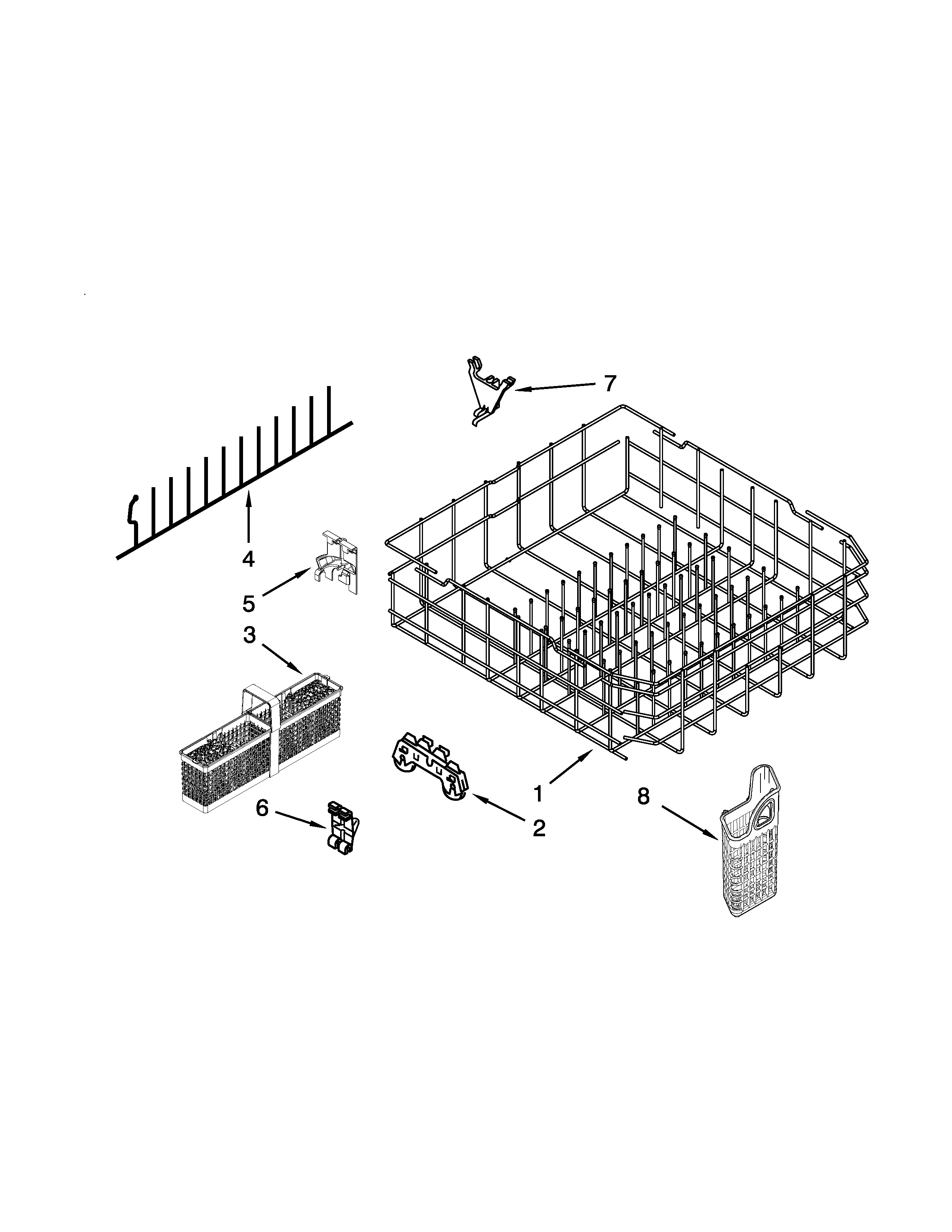 Lower rack parts