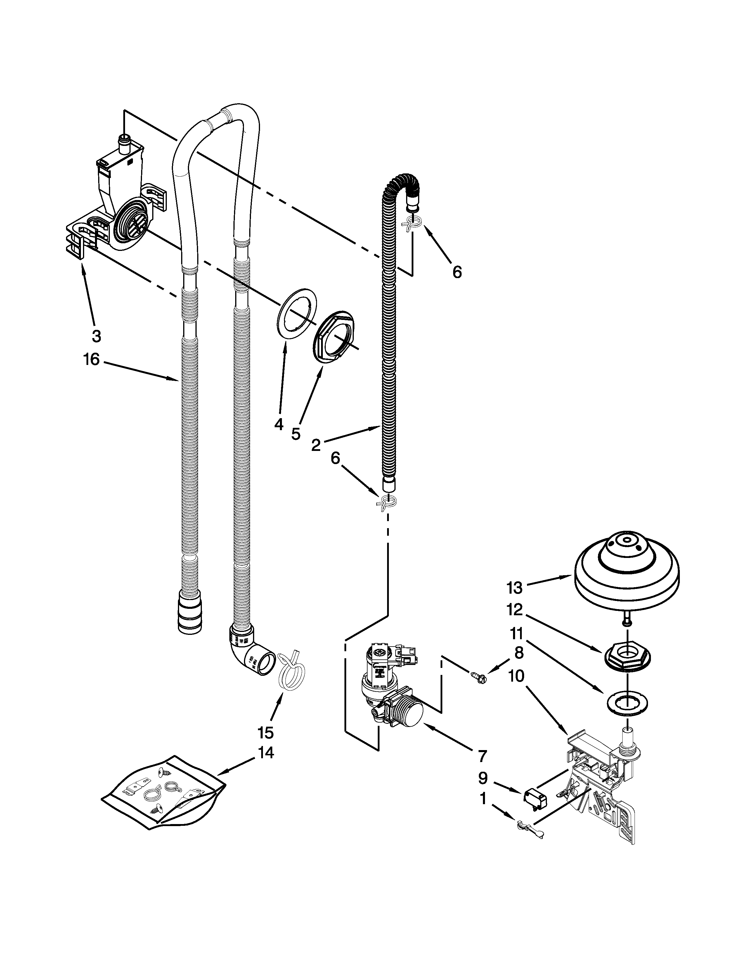 Fill, drain and overfill parts
