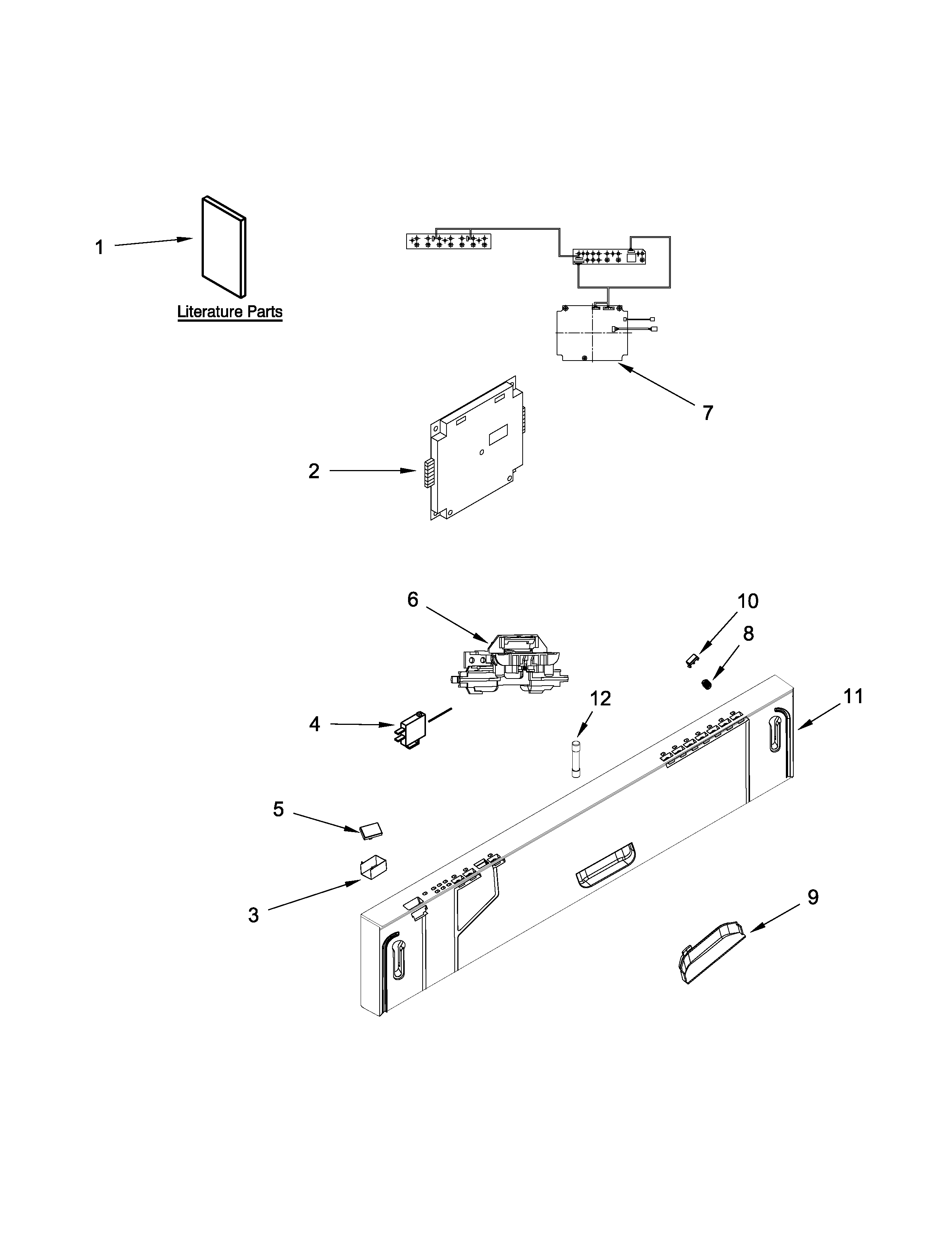 Control panel and latch parts