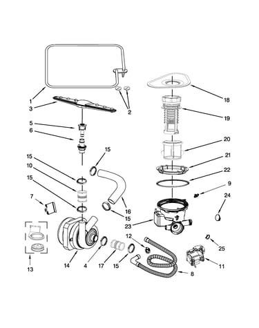 Pump and sprayarm parts
