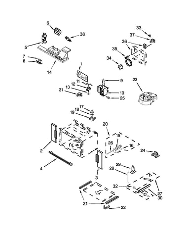 Cabinet and stirrer parts
