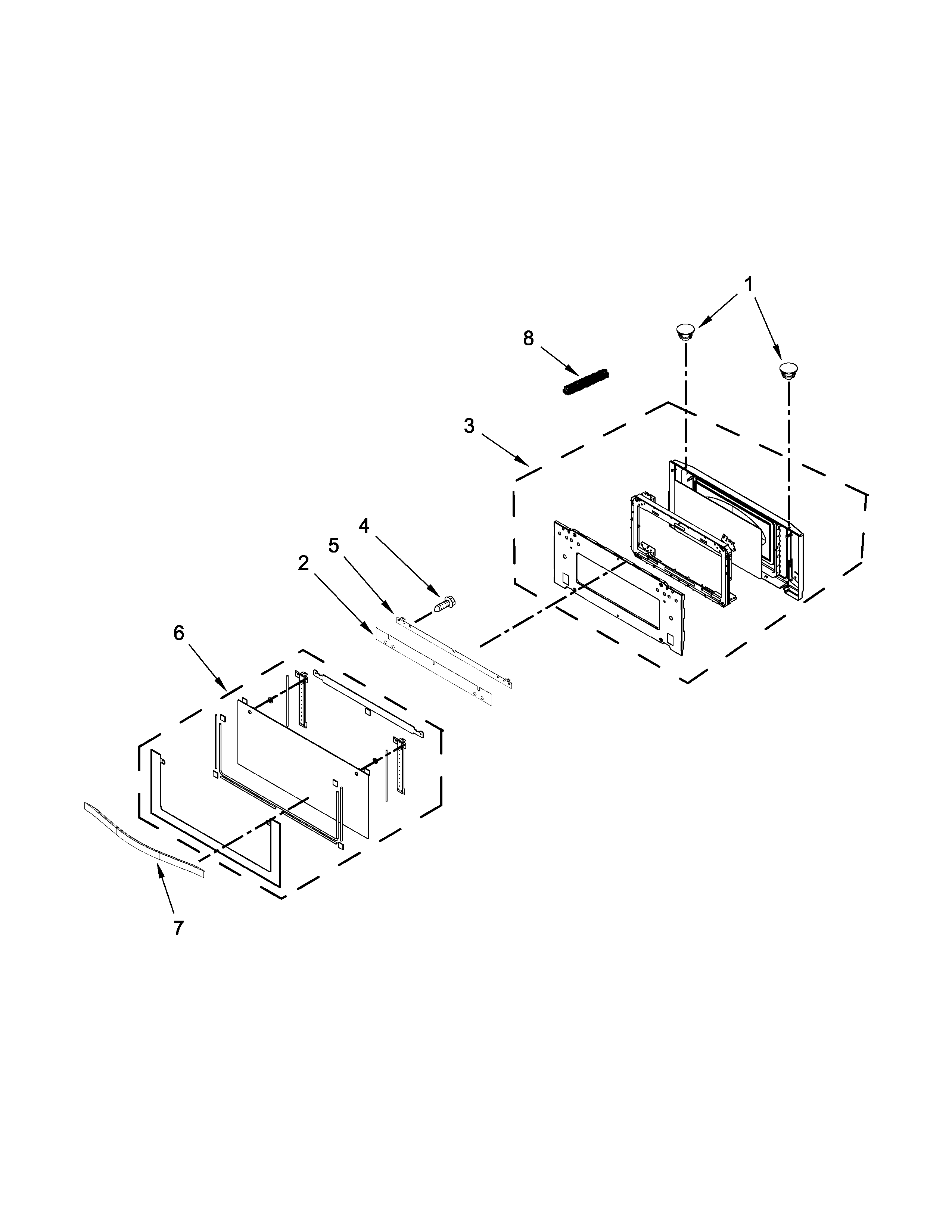 Microwave door parts