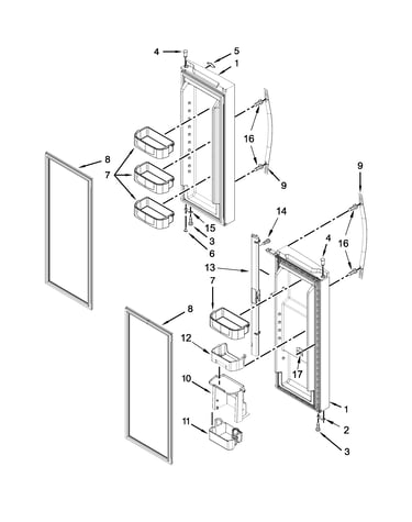 Refrigerator door parts