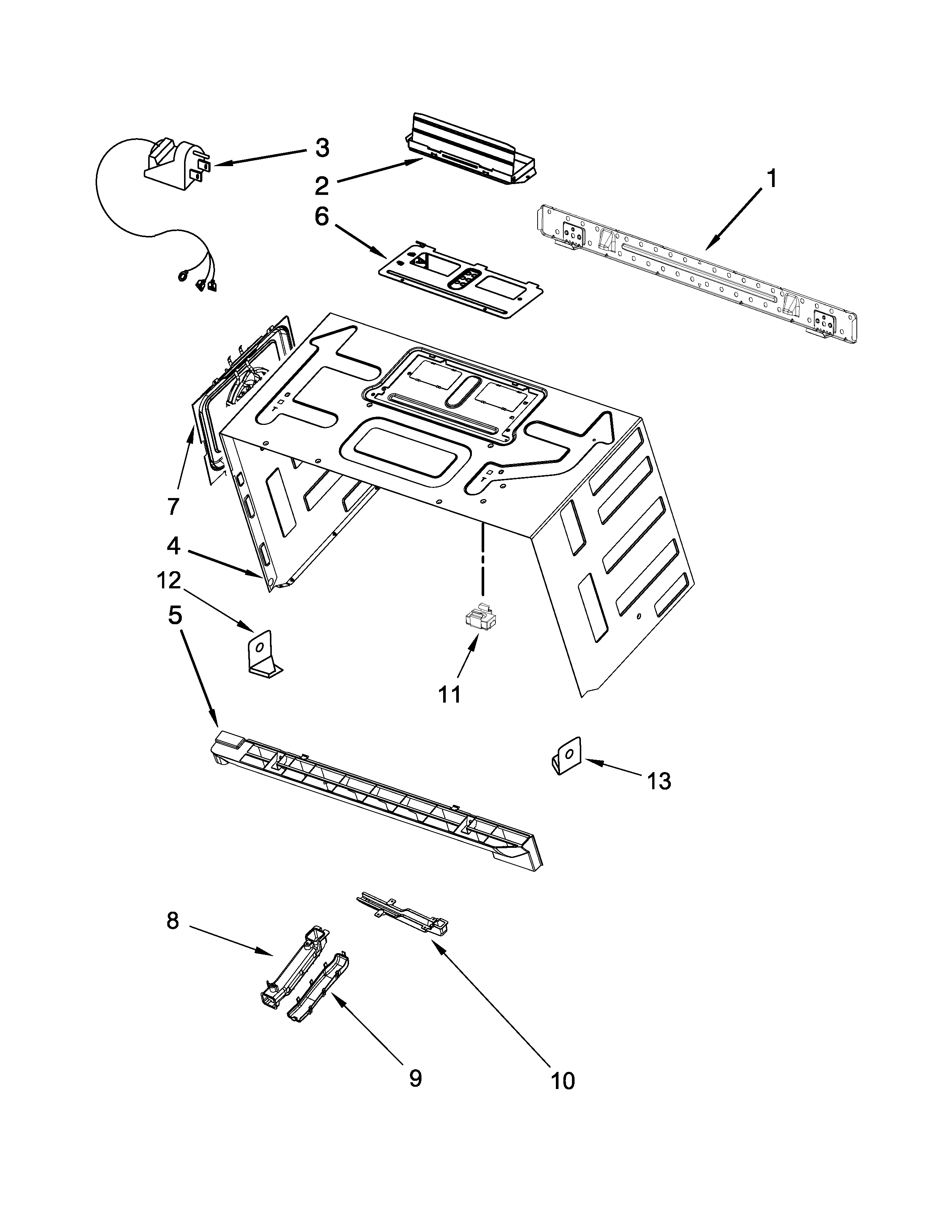 Cabinet and installation parts