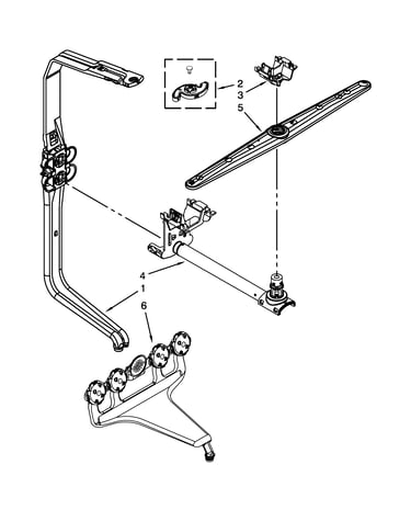 Upper wash and rinse parts