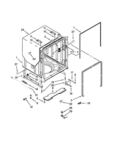 Tub and frame parts