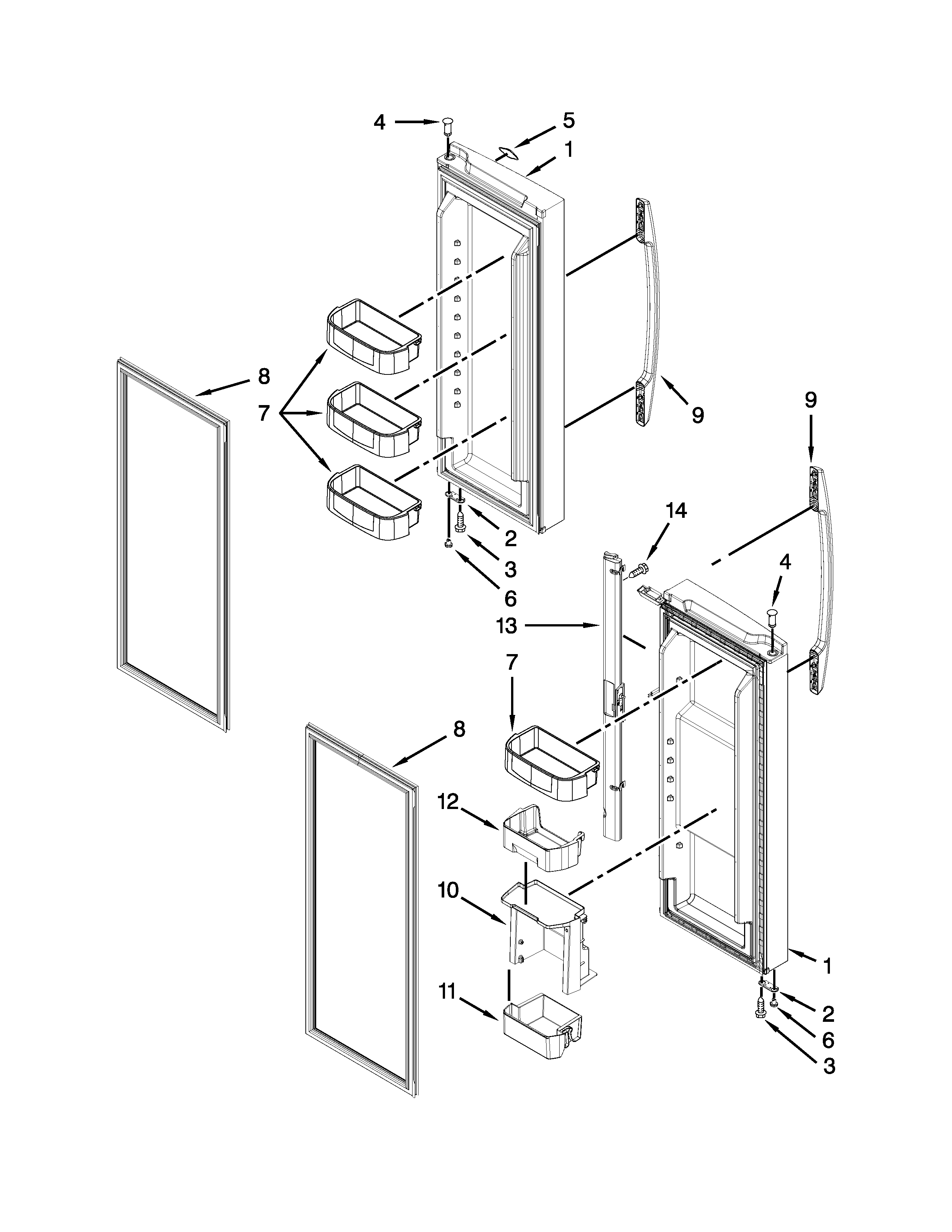 Refrigerator door parts