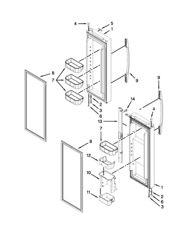 Refrigerator door parts
