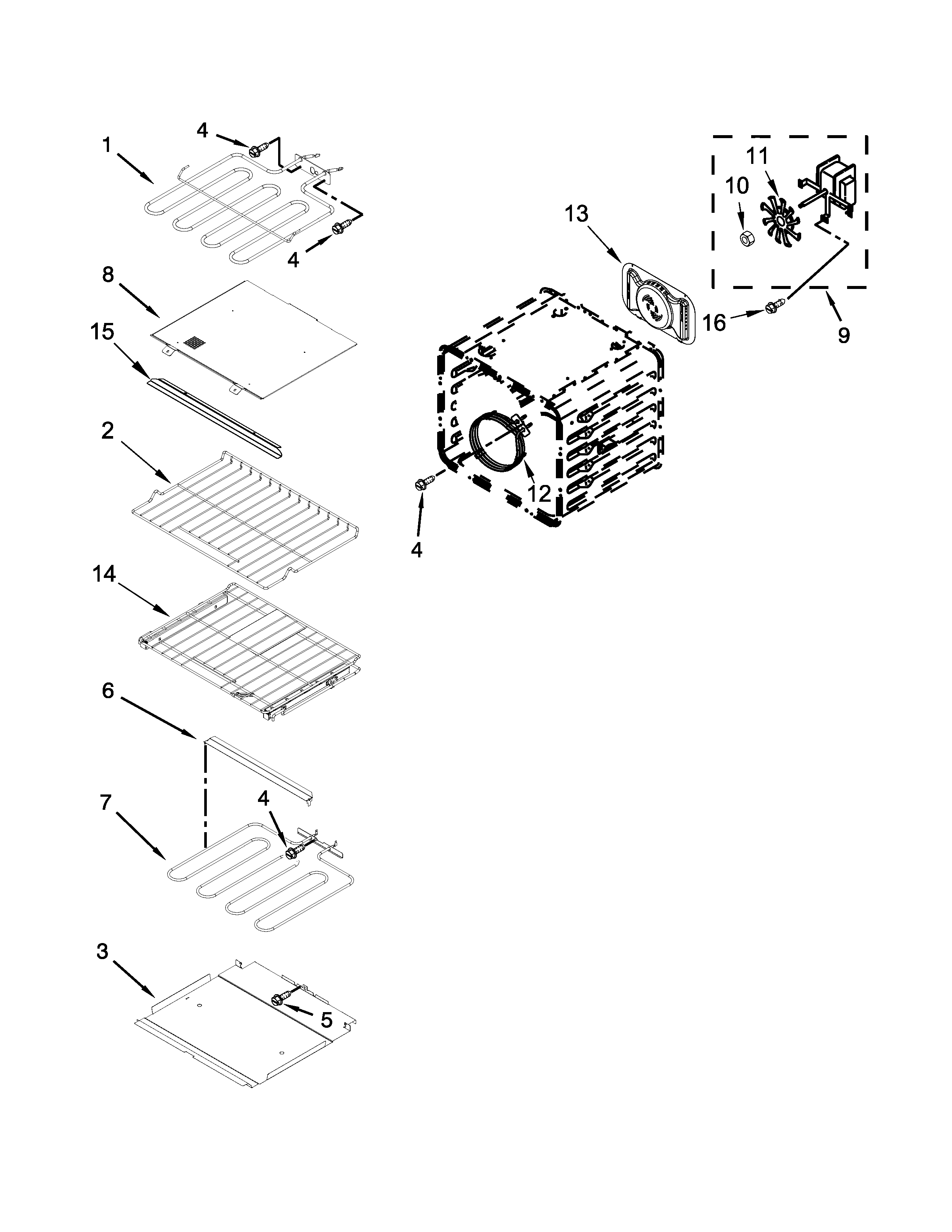 Internal oven parts