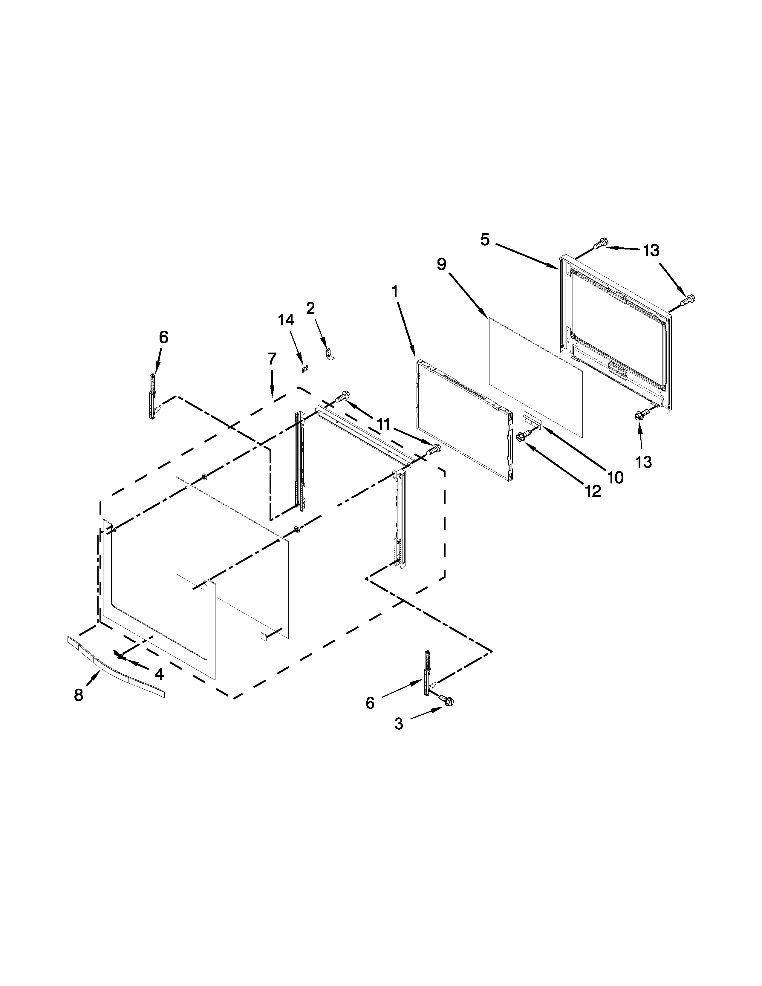 Oven door parts