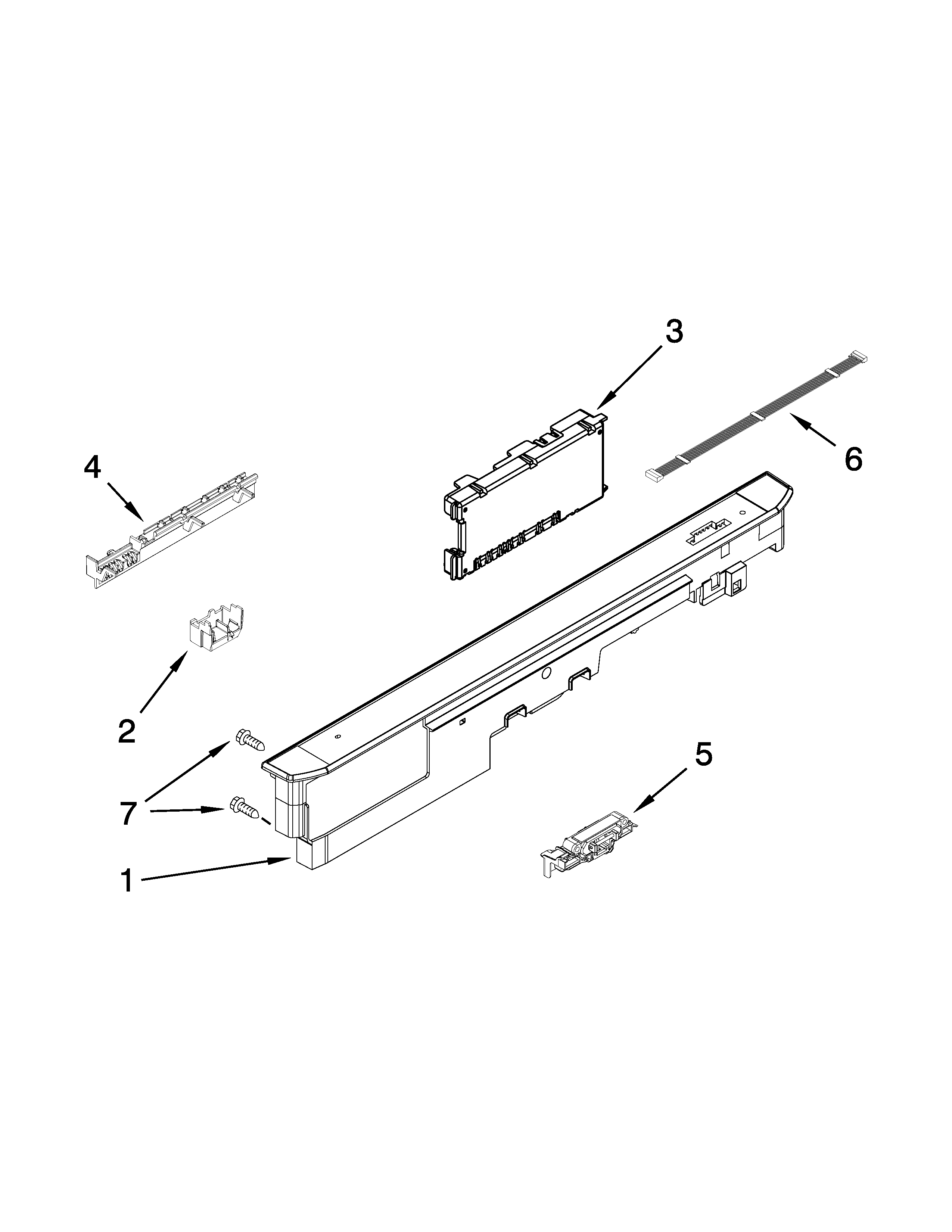 Control panel and latch parts