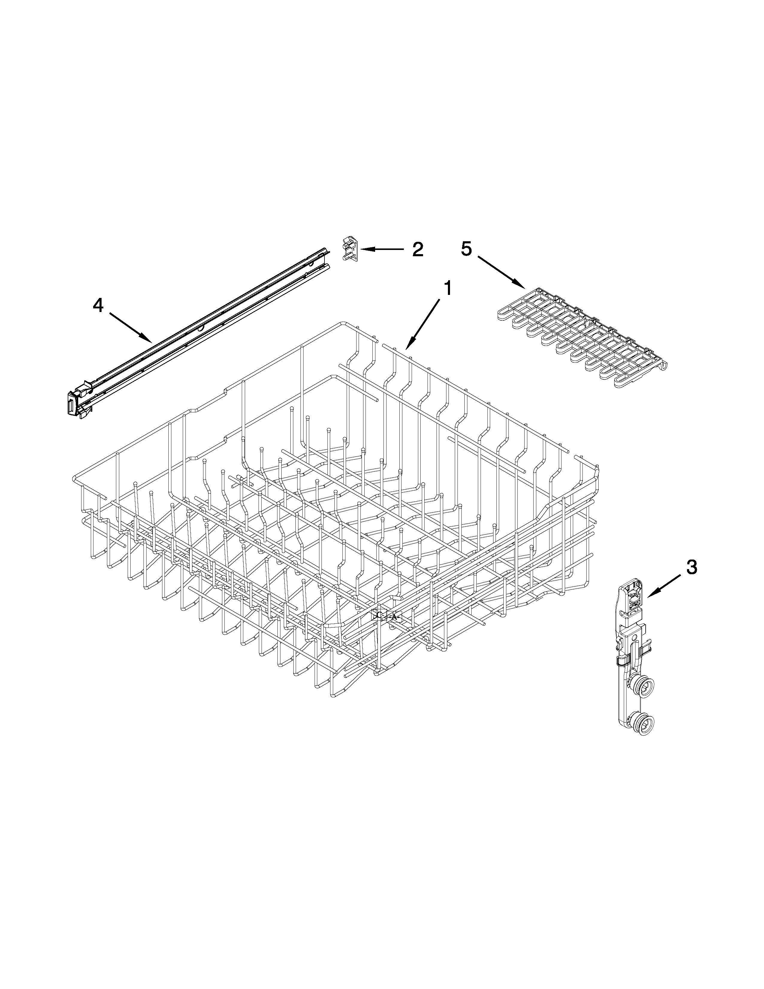 Upper rack and track parts