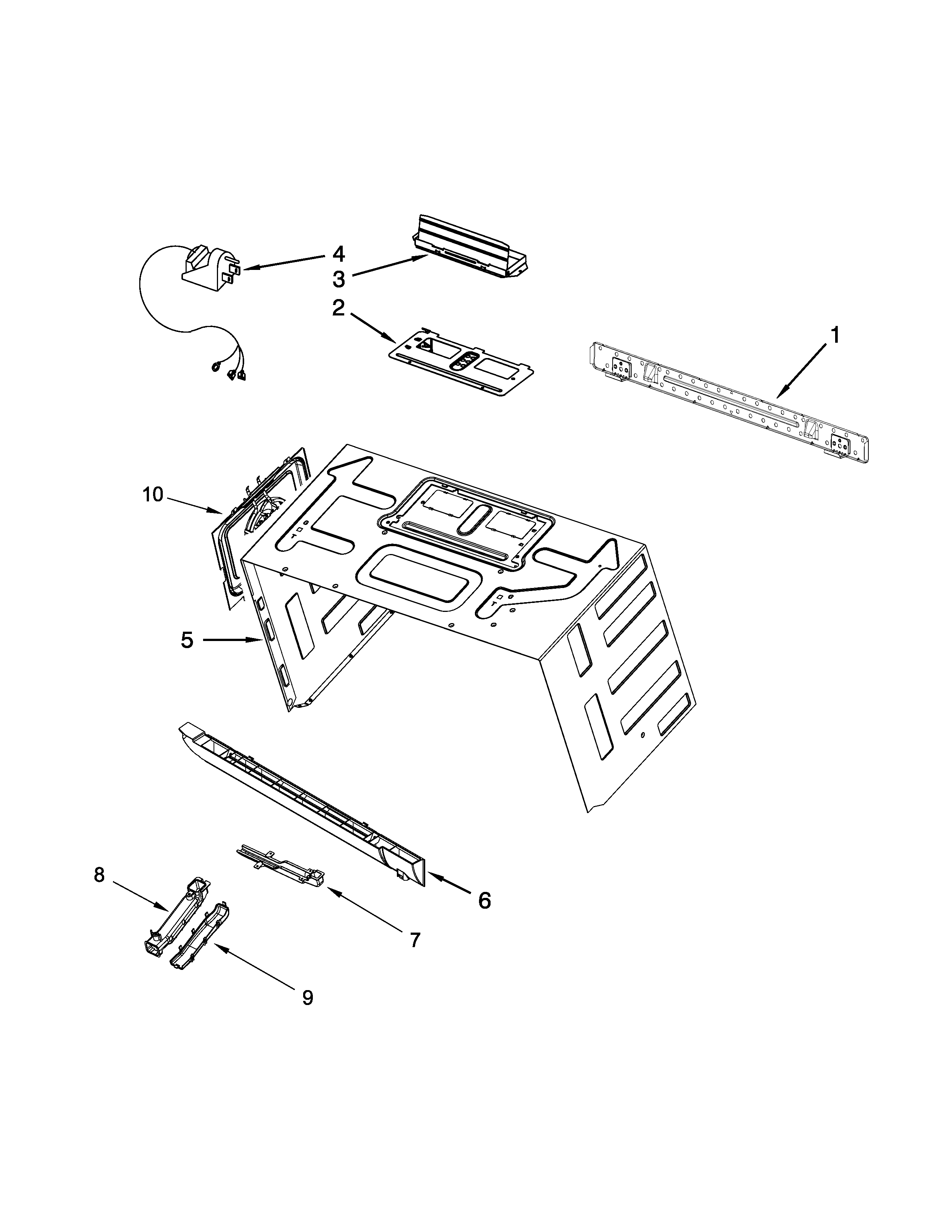 Cabinet and installation parts