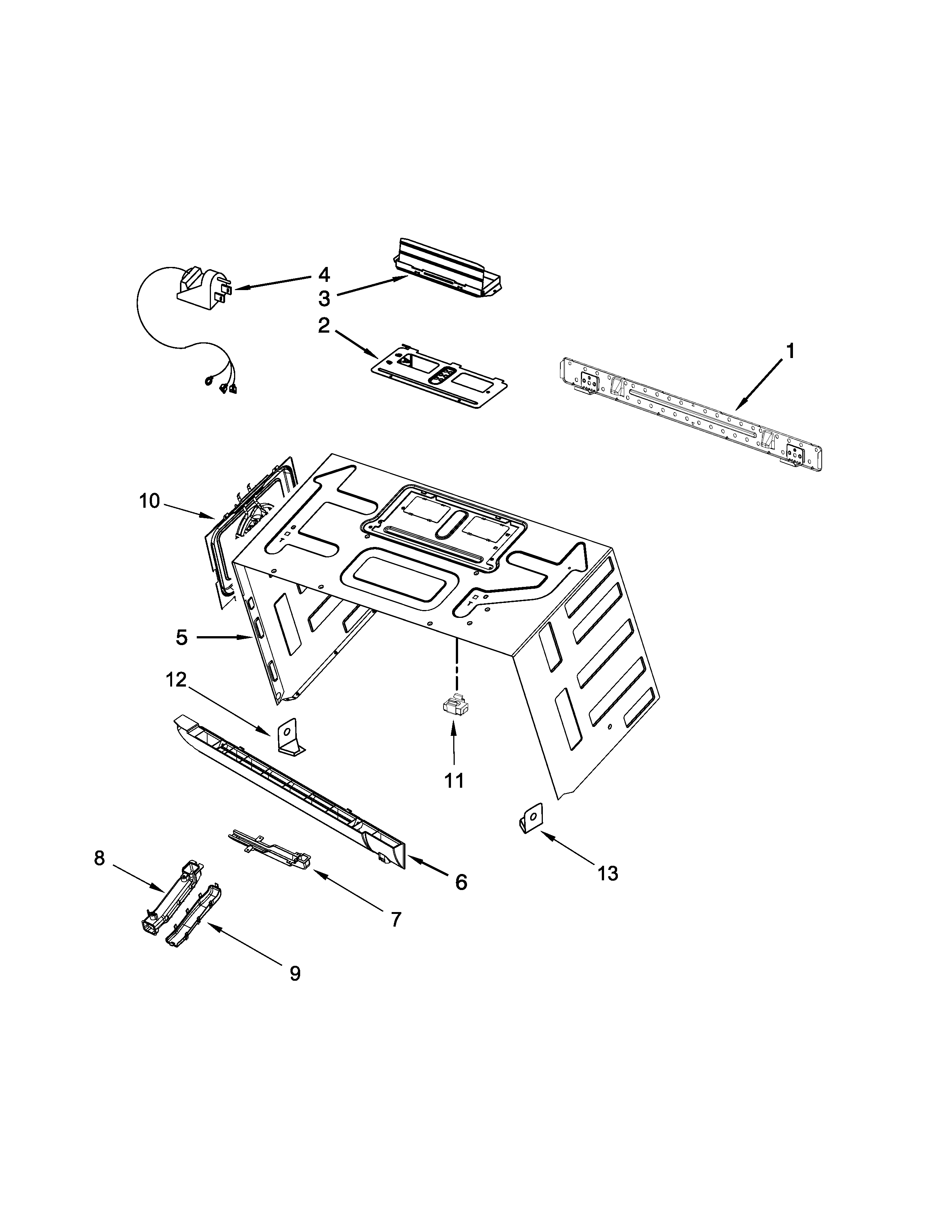 Cabinet and installation parts