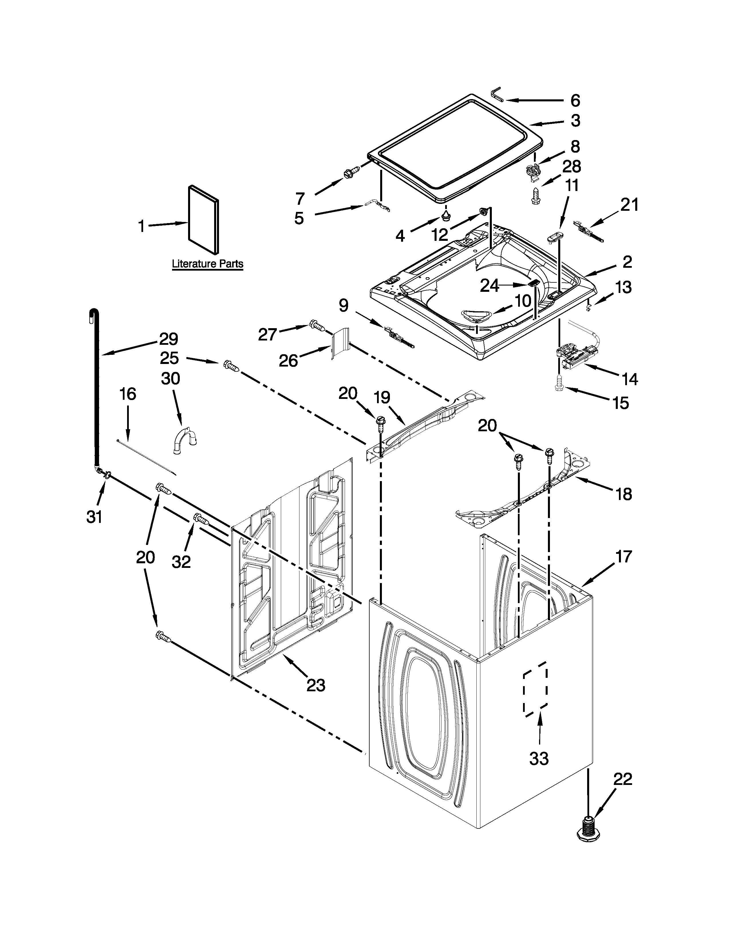 TOP AND CABINET PARTS