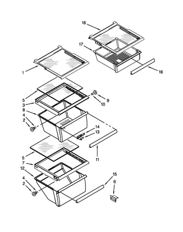Refrigerator shelf parts